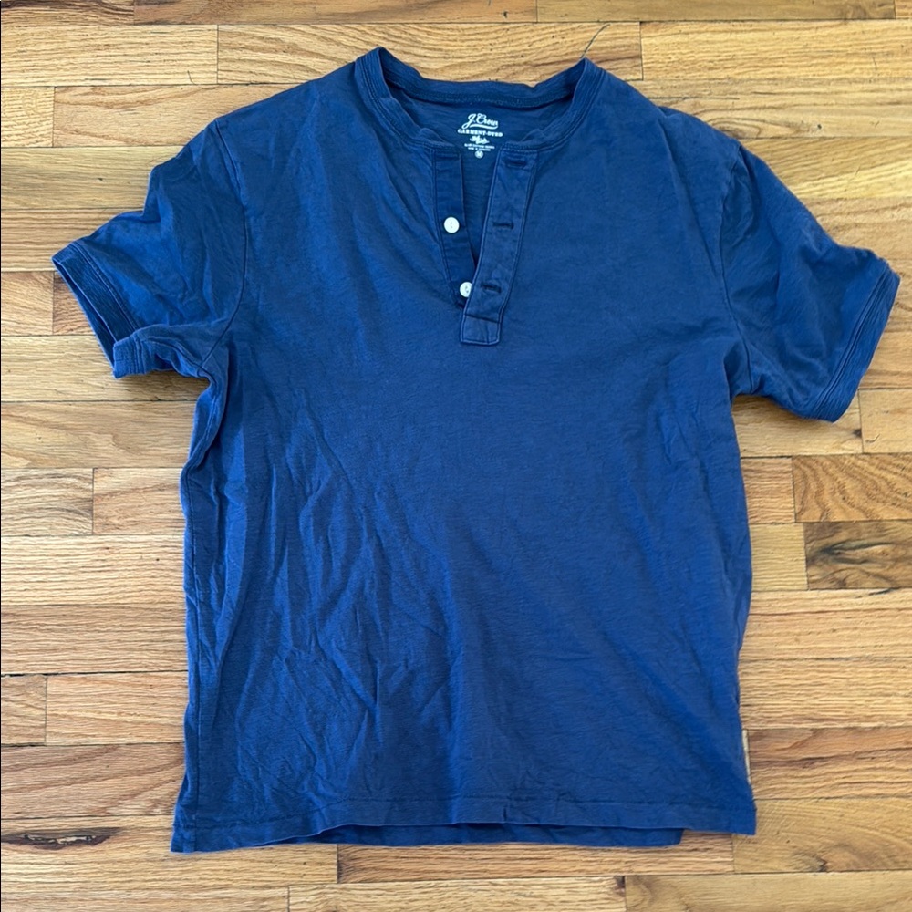 J. Crew Blue Short Sleeve Henley Shirt
